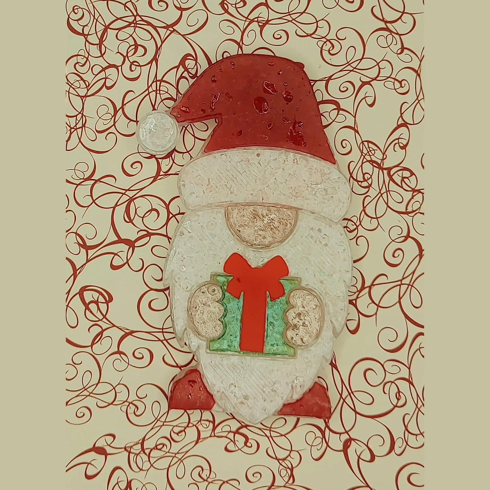 Christmas Gnome with Present Silicone Freshie Mold
