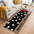 thumbnail image 1 of Christmas Gnomes 2'x6' Runner Rugs for Hallway Kitchen Bedside Non Slip Washable, Black Red Merry Christmas Entryway Rug Runners with Rubber Backing, Long Carpet Runner for Laundry Room, 1 of 8