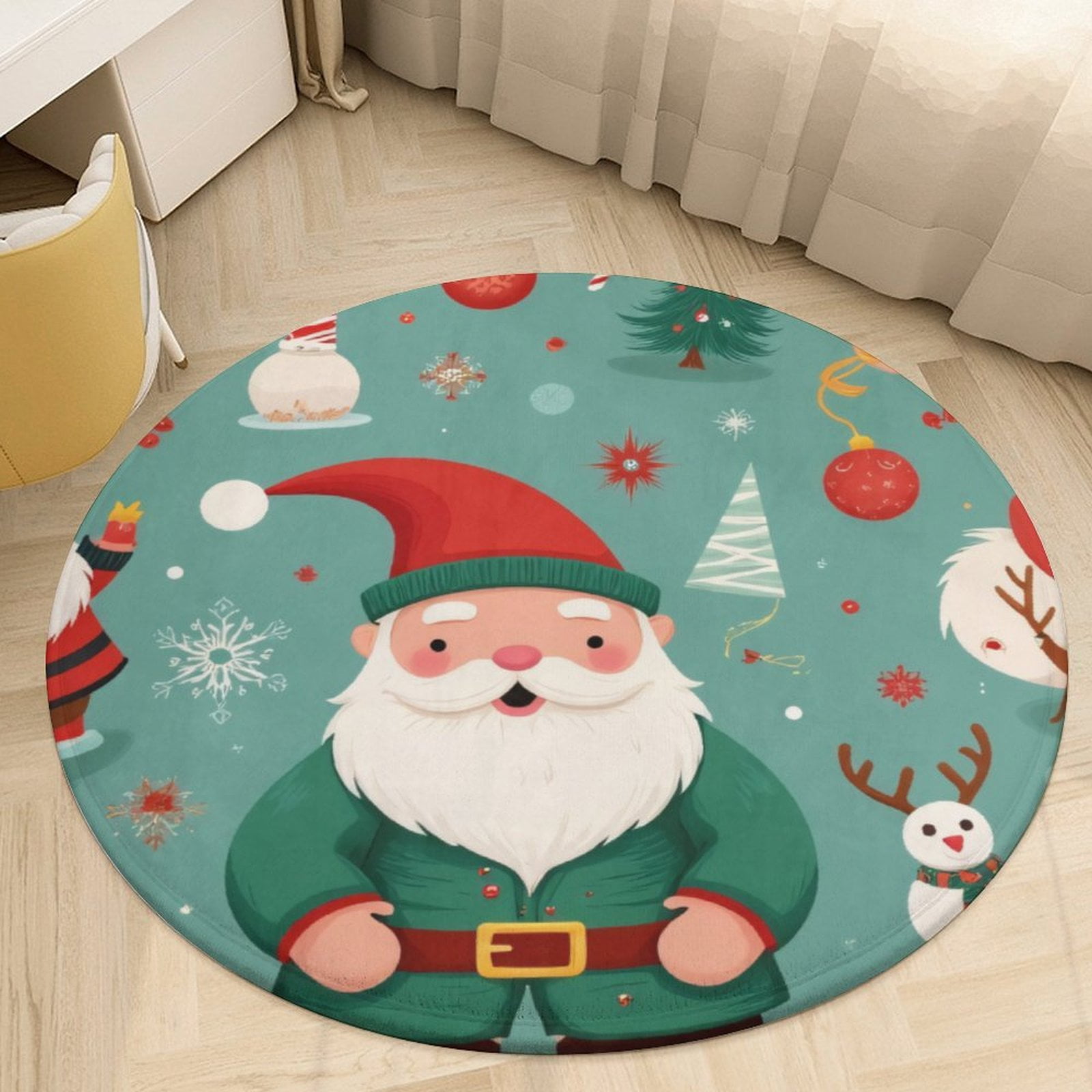 Gnome Christmas Eve Round Carpet NCU0TD1288