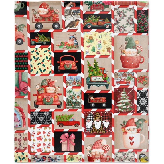 Christmas Gnomes Blanket Gifts Ultra Soft Cozy Throw Flannel Blanket, Lightweight Fuzzy Fleece Blanket Warm Plush Throw Blankets for Couch, Sofa, Bed, 50"x60" for Teen