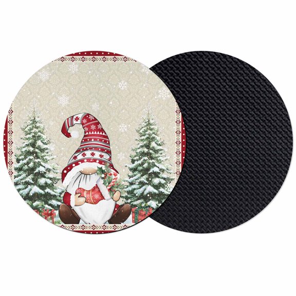 Christmas Gnomes Coasters Set of 2, Absorbent Coasters for Drinks, Xmas Tree Snowflake Winter Holiday Gifts Coaster for Desk Coffee Table Protection, Home Decor House Warming Gifts 4"