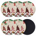 thumbnail image 1 of Christmas Gnomes Coasters Set of 6, Absorbent Coasters for Drinks, Brow Joy Pine Branches Cardinal Birds Coaster for Desk Coffee Table Protection, Home Decor House Warming Gifts 4", 1 of 8