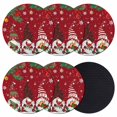 thumbnail image 1 of Christmas Gnomes Coasters Set of 6, Absorbent Coasters for Drinks, Red Joy Pine Branches Cardinal Birds Coaster for Desk Coffee Table Protection, Home Decor House Warming Gifts 4", 1 of 8