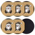 thumbnail image 1 of Christmas Gnomes Coasters Set of 6, Absorbent Coasters for Drinks, Winter Xmas Snowflakes Textured Yellow Coaster for Desk Coffee Table Protection, Home Decor House Warming Gifts 4", 1 of 8