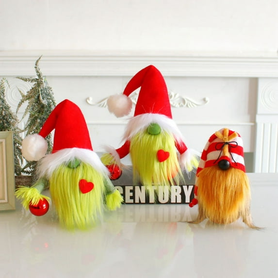Christmas Gnomes Decoration Tabletop Decoration Christmas Xmas Gnomes Plush Collectible Figurine Green Beard Santa Ornament