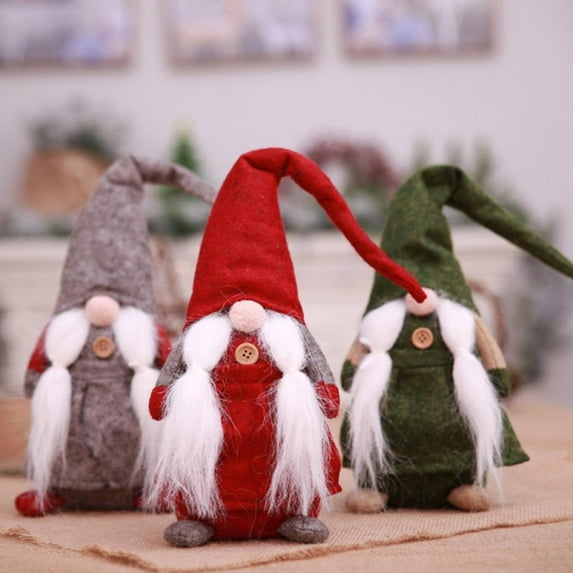 Christmas Gnomes Decorations 3PCS Handmade Santa Scandinavian Tomte Plush Gnom, Home Tabletop Ornaments Christmas Gnome Decor Gift for Adults Kids
