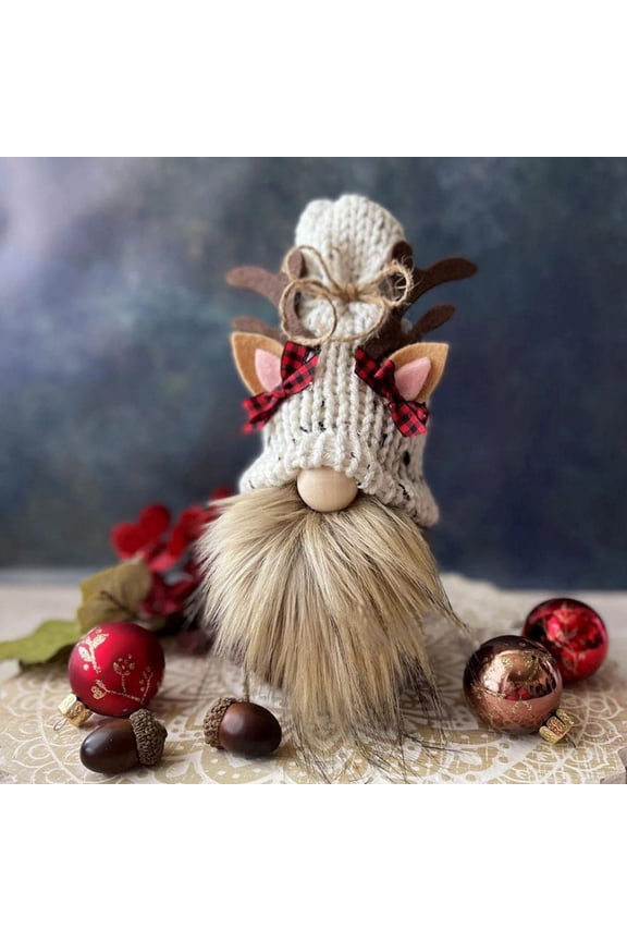 Christmas Gnomes Decorations,Handmade Swedish Tomte Gnome with LED Lighting Nose Crochet Hat Scandinavian Figurine Gnomes Plush Elf Xmas Decor Thanksgiving Short Leg