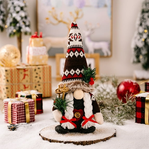 Christmas Gnomes Decorations, Handmade Tomte Swedish Gnome Scandinavian Figurine Nordic Gnomes Plush Christmas Elf Doll Decor Ornaments for Home Tiered Tray Tabletop Décor
