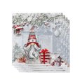 Christmas Gnomes Dinner Napkins Cloth Set of 4, Polyester Napkins 20 x