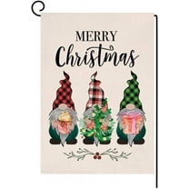 Christmas Gnomes Garden Flag 12.5x18 Vertical Double Sided Christmas Tree Farmhouse Porch Decorations Outdoor Small Yard Flag
