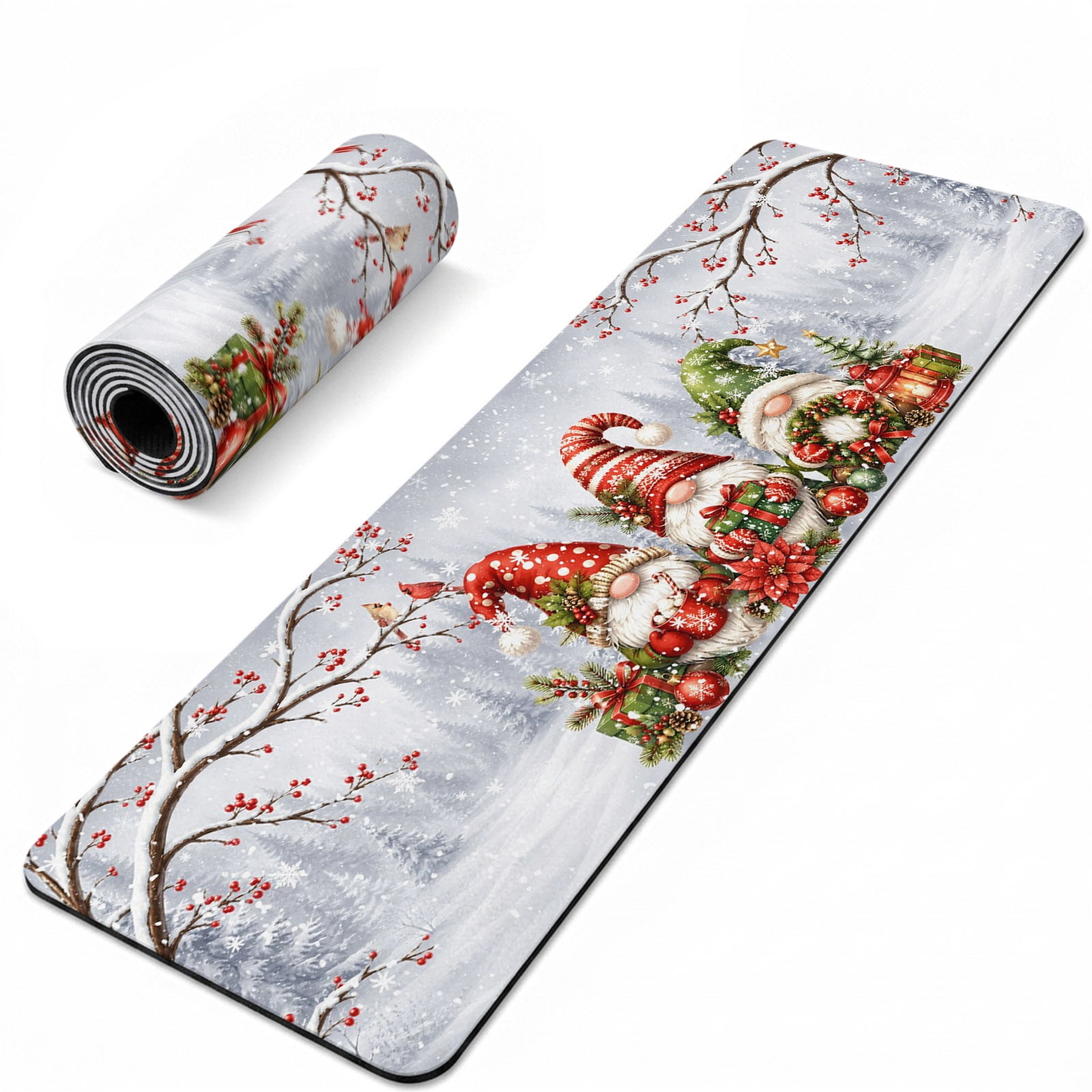 Potts Instulated Christmas Gnomes Heat Insulation Mats for Countertop Winter Snowy Cabin ...