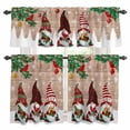 thumbnail image 1 of Christmas Gnomes Kitchen Curtains Sets for Windows 36 Inch Length, Xmas Pine Tree Balls Cardinal Birds Holiday Rod Pocket Window Treatments Tier Curtains and Valances Set for Bedroom/Bathroom, 1 of 8