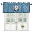 thumbnail image 1 of Christmas Gnomes Kitchen Valances for Windows 42x12 Inch Kitchen Curtains Valances Rod Pocket Winter Xmas Snowflakes Textured Blue Bathroom Window Valances for Window Treatment Decor, 1 of 6