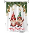 thumbnail image 1 of Christmas Gnomes Long Shower Curtain Set, Waterproof Shower Curtains for Bathroom, Xmas Winter Pine Snowflakes Balls Washable Fabric Cloth Bath Curtain for Bathtub Decoration with Hooks 72x84 Inches, 1 of 6