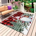 thumbnail image 1 of Christmas Gnomes Outdoor Rug 5x8 Ft, Non Slip Washable Area Rug, Red Black Plaid Xmas Tree Snowflake Patio Rugs Carpet Runner, Large Floor Mat for Indoor/Outdoor Deck Porch Camping, 1 of 8