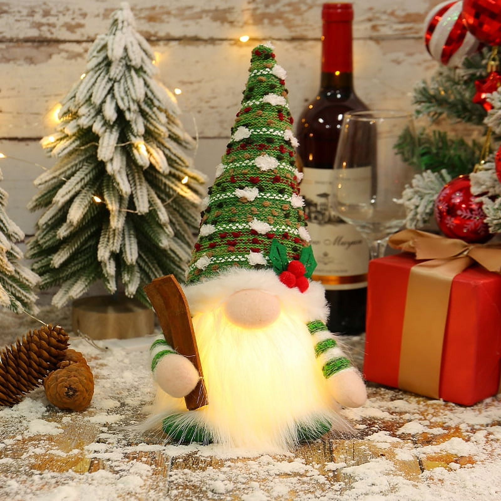 Christmas Gnomes Plush Decorations LED Light Up Christmas Ornaments