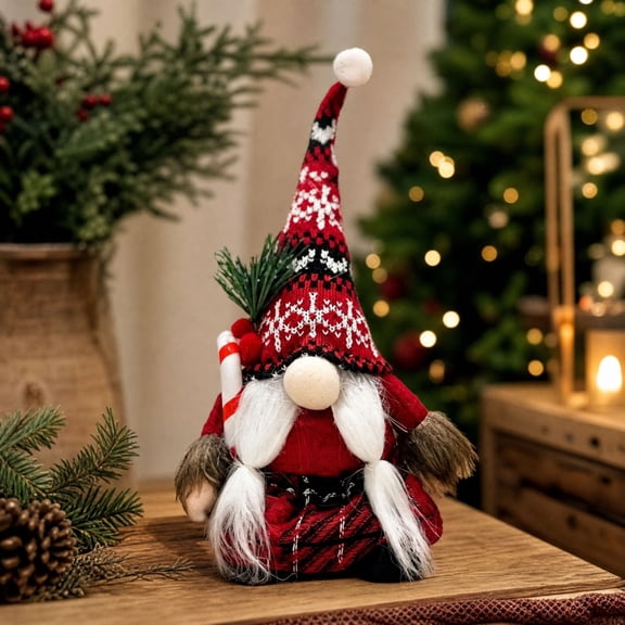 Christmas Gnomes Plush Ornaments - Christmas Decorations Indoor for office,home,table,buffalo check xmas gnomes elf doll,Christmas day gifts for women