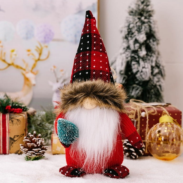 Dropship 8 Packs Christmas Gnomes Ornaments Handmade Swedish Gnome Plush Xmas Tree Hanging Decorations Cute Scandinavian Santa Elf For Holiday New Year Home Decor