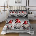 thumbnail image 1 of Christmas Gnomes Quilt Set King,Xmas Theme Bedspread Set Teens Adult,Santa Claus Snowflake Coverlet Set Merry Christmas Bedding Set With 2 Pillow Cases,Gray, 1 of 4