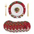 thumbnail image 1 of Christmas Gnomes Round Placemats Set of 6, Braided Polypropylene Place Mats, Red Joy Pine Branches Cardinal Birds Washable Table Mats for Kitchen Dinner Holiday Wedding Party Coffee Table Decor 15", 1 of 9