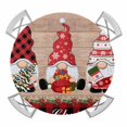 thumbnail image 1 of Christmas Gnomes Round Tablecloth for 55-60 Inch Tables,Fitted Table Cover with Elastic Edge,Xmas Tree Gift Wooden Red Black Plaid Waterproof Outdoor Table Cloth Protector for Patio Garden Dinner, 1 of 9