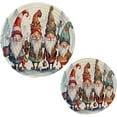 thumbnail image 1 of Christmas Gnomes Round Woven Potholders Set Trivets for Hot Dishe Heat Resistant Non-Slip Trivets for Cooking and Baking Kitchen Home Decor, 1 of 7