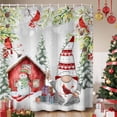 thumbnail image 1 of Christmas Gnomes Shower Curtain, Xmas Trees Snowman Red Birds Snowflake Waterproof Fabric Shower Curtains with 12 Hooks, Bathroom Curtain Set for Bathroom Accessories Decor, 72 x 96 Inches, 1 of 9