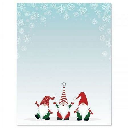 Christmas Gnomes Stationery - Holiday Letters, Printer Paper, 25 Sheets, 8½ x 11 Inch, by Current