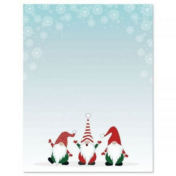 Christmas Gnomes Stationery - Holiday Letters, Printer Paper, 25 Sheets, 8½ x 11 Inch, by Current
