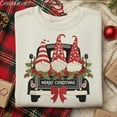 thumbnail image 1 of Christmas Gnomes Truck Embroidery Sweatshirt, Vintage Farmhouse Holiday Embroidery Shirt, Festive Gnome Embroidery Shirt, Cozy Winter Gift, 1 of 5