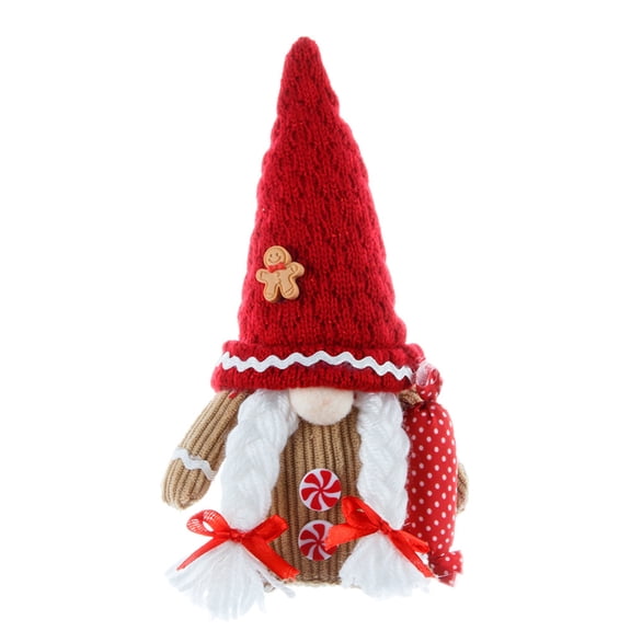 Christmas Gnomes with Gingerbreads Man Hat Plush Dolls Swedish Tomtes Santa Elves Ornament for Home Embellishment Decors