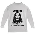thumbnail image 1 of Christmas Go Jesus It's Your Birthday Youth Long Sleeve T Shirt White LG, 1 of 1