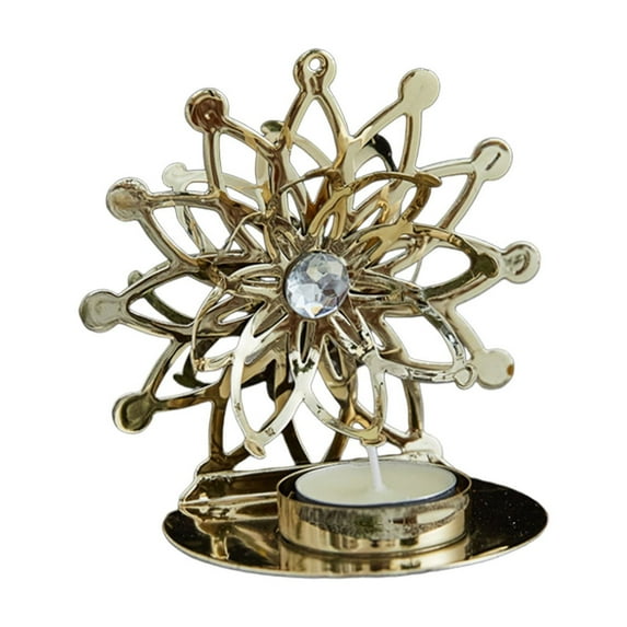 Christmas Gold Candle Holder Candlestick with Metal Base, Votive Candle for Table Centerpiece, Wedding/Parties Decor (Flower)