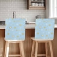 thumbnail image 1 of Christmas Gold Chair Covers Set of 8 and White Snowflake Light Blue Chair Back Covers Stretch Removable Washable Slipcovers Protector for Dining Room Kitchen Party Decor, 1 of 5