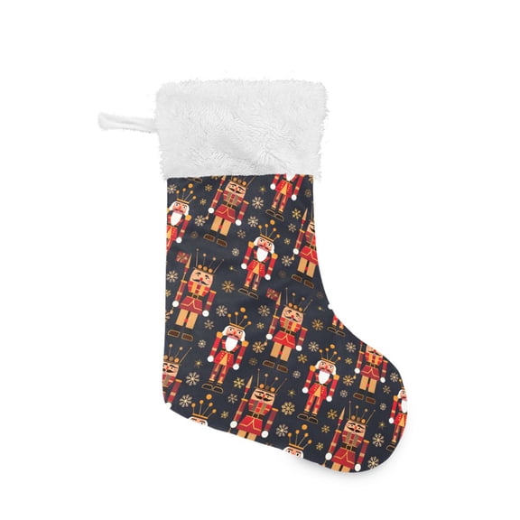 Christmas Golden Nutcracker Christmas Stockings 17.71" Christmas Tree Decoration Fireplace Party Decoration