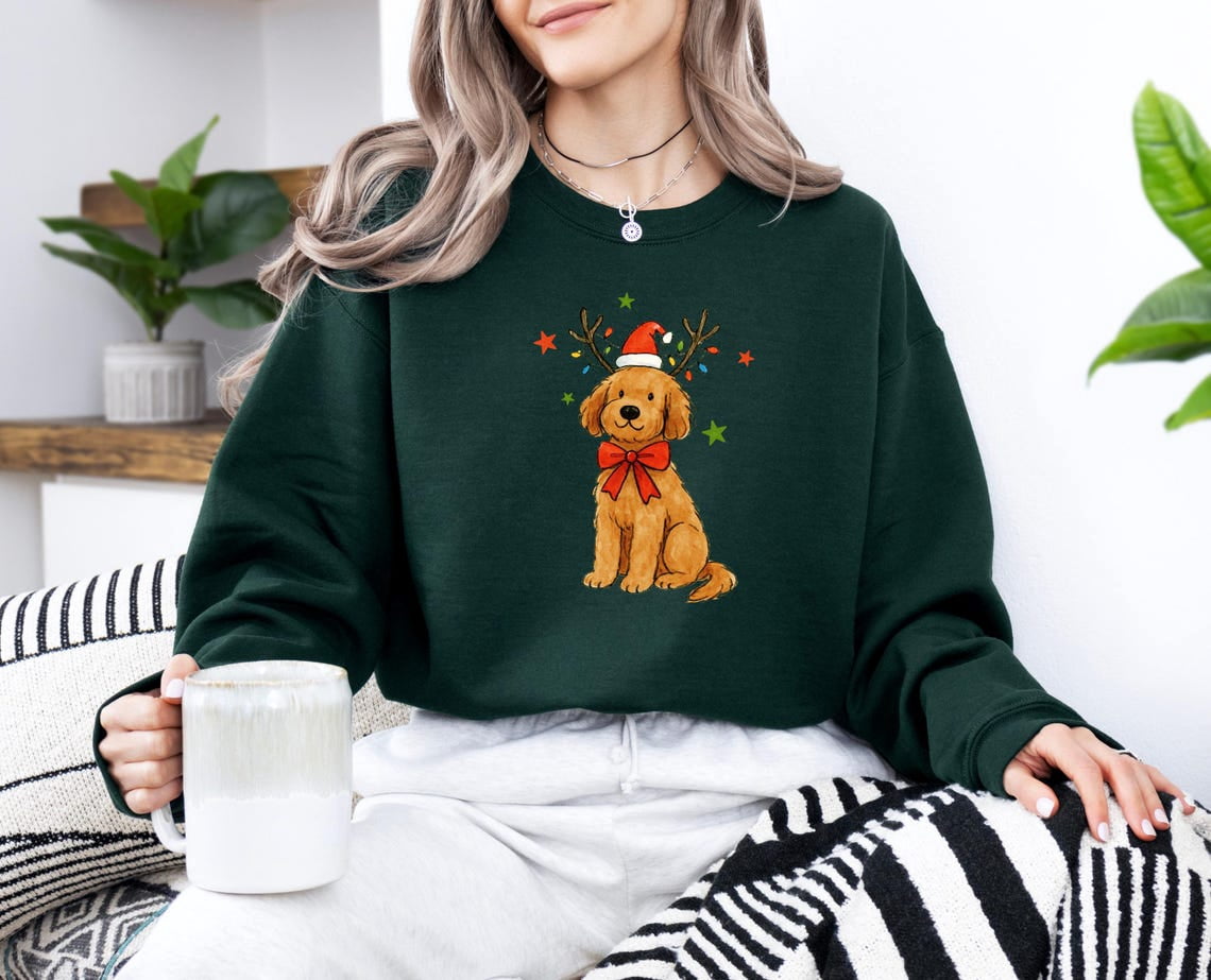 Christmas Goldendoodle Sweatshirt Xmas Dog Shirt Dog Sweatshirt Dog Sweater Gifts For Dog Lovers Pet Shirt
