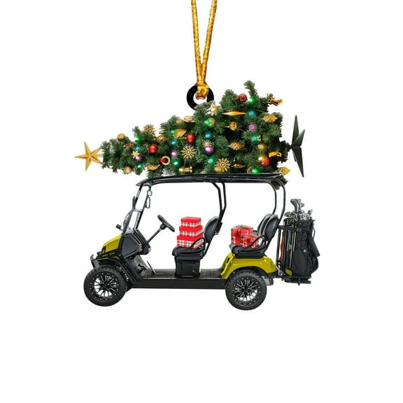Christmas Golf Cart Hanging Decoration - Personalized Holiday Ornament, Festive Tree - Style Pendant, Adds Christmas Cheer to Golf Accessories, Durable & Weather - Resistant, K, 3.3*3.3in