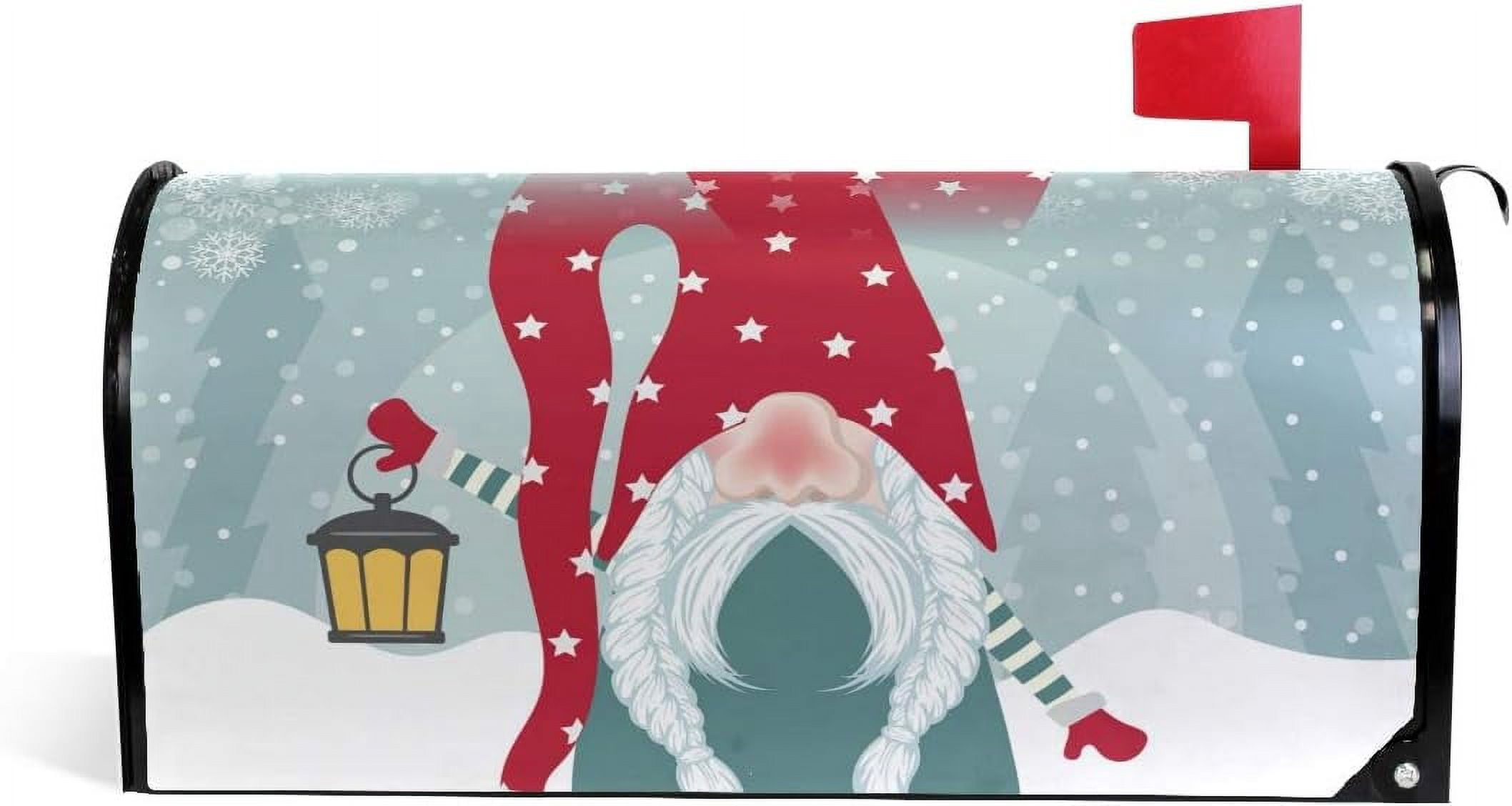 Christmas Gome and His Lantern Magnetic Mailbox Cover for Standard Mailboxes