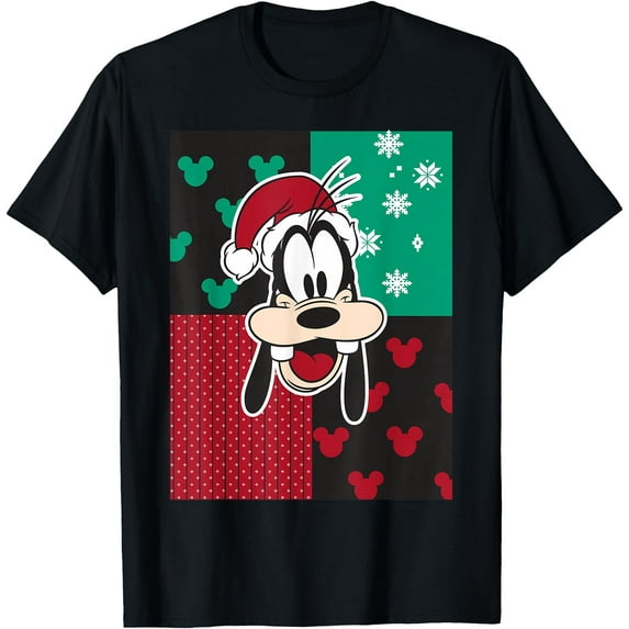 Christmas Goofy Holiday DTG Print Unisex T-Shirt,Black Color,Size YXL