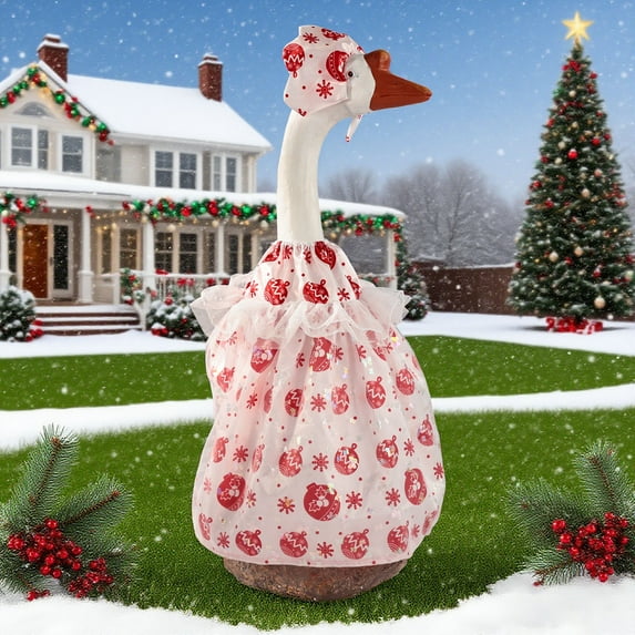 Christmas Goose Outfit,23 Inch Porch Goose Outfits Christmas,Goose Clothes for Yard Goose,Christmas Goose Decorations,Gooses Porch Clothes Pet Costume Christmas Gooses Standing Outfits for Holiday