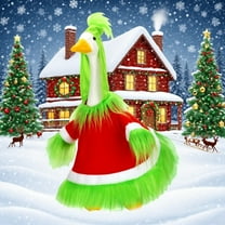 Christmas Goose Outfit - Decorative Clothes For Porch Garden Cement Goose Statue Holiday Display