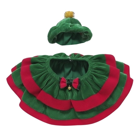 Christmas Goose Outfit – Fits 23 in Lawn Goose Statue – Multicolor Holiday Costume with Hat for Porch, Garden, Yard or Patio Decoration