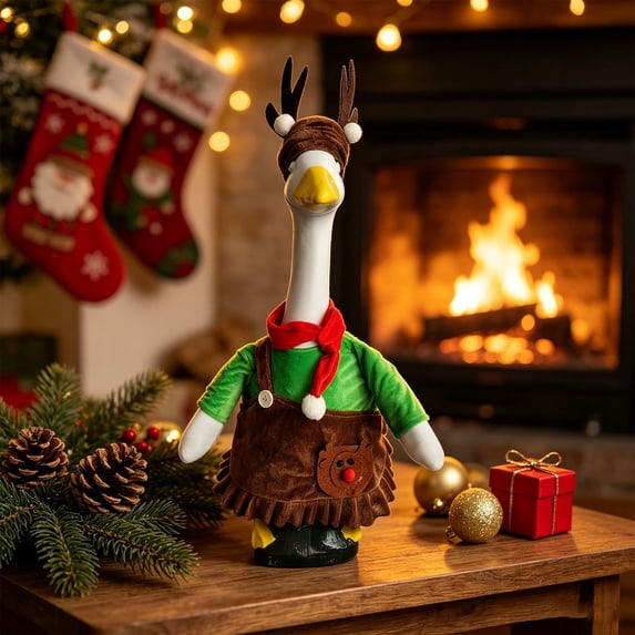 Christmas Goose Outfit, Holiday Goose Clothing Fits 23‑Inch Goose Statue, Lawn Patio Yard Porch Home Decor for Halloween Christmas Valentine Easter Holiday (03, 23in)