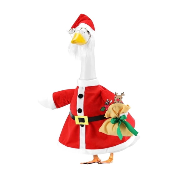 Christmas Goose Outfit Set Red 23 Inch Statue Clothes with Hat for Yard Patio Garden Lawn Decoration