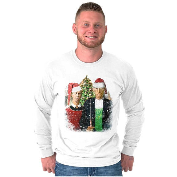 Christmas Gothic Art Xmas Couple Long Sleeve TShirt Men Women Brisco Brands S