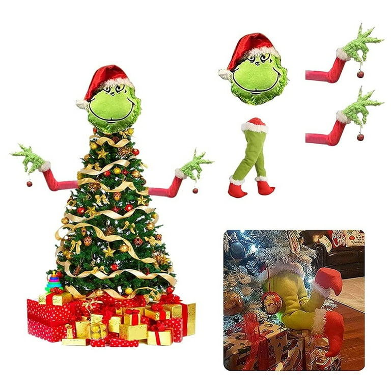 Elf Christmas 𝐆rinch Decorations Large Size Tree Topper Head Arm Legs Xmas