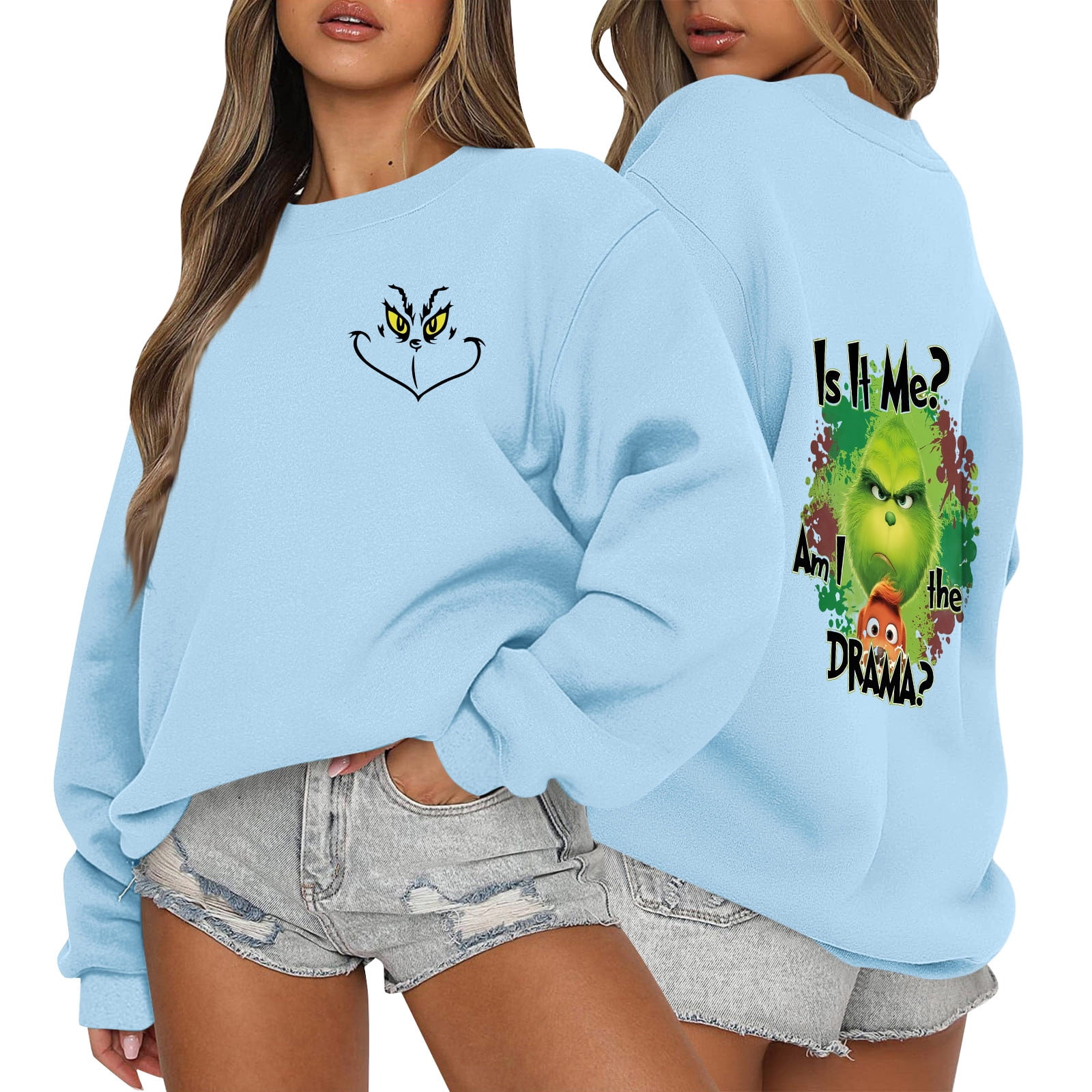 Christmas Gr1nch Hoodie Trendy Clothes Women's Christmas Print Pullover