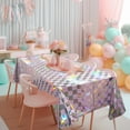 thumbnail image 1 of Christmas Gradient Iridescent Tablecloth, Disposable Plastic Waterproof Party Table Cover, Holiday Dining and Buffet Table Decor, Large Festive Table Setting, 108x54 Inches, 1 of 8