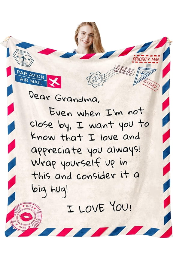 Christmas Grandma Gifts, Birthday Gifts for Grandma, Xmas Gift Ideas for Grandma, Grandmother Gifts Throw Blanket 50x60, Presents for Grandma from Granddaughter/Grandson/Grandkids/Grandchildren
