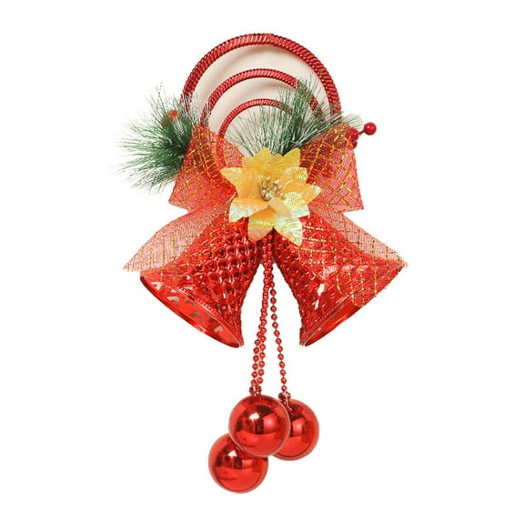 Christmas Grapevine Wreath Wall Decoration Lighted Christmas Bow Bell Front Door Wall Window Hanging Decoration Christmas Ornament